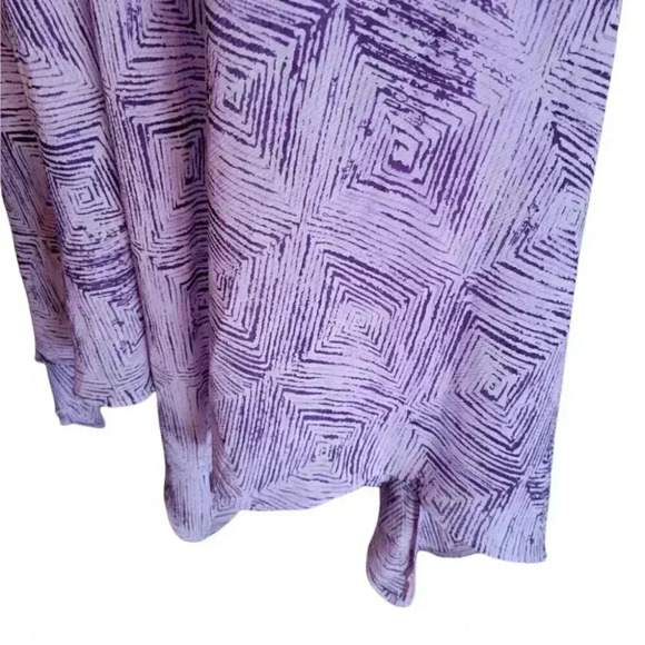 Evan Picone Vintage Boho Halter Dress Irregular Hem Mauve & Cranberry Flowy size - Picture 5 of 11